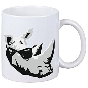 Mug Rhinocéros blanc céramique 330 ml