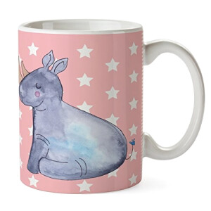 Mug Rhinocéros pastel rouge céramique magique