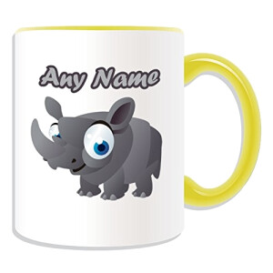 Mug Rhinocéros jaune céramique personnalisé