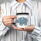 Mug Rhinocéros bleue,rouge,noire,blanc céramique personnalisé - miniature variant 7