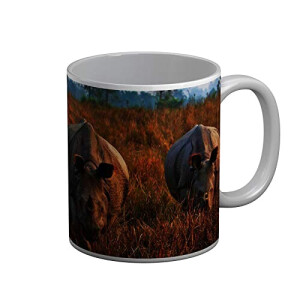 Mug Rhinocéros blanc céramique