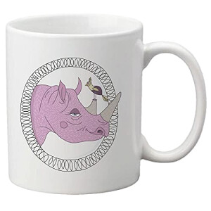 Mug Rhinocéros blanc céramique personnalisé