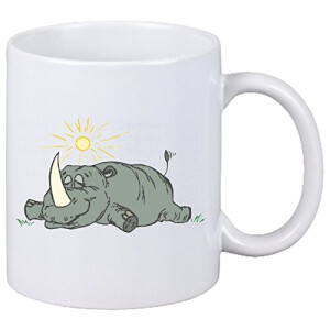Mug Rhinocéros blanc céramique 330 ml
