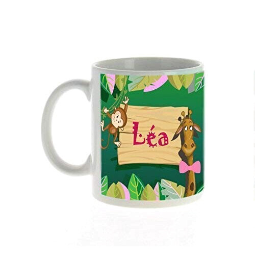 Mug Singe base blanc, type de au choix: céramique ou plastique (sans bpa) personnalisé