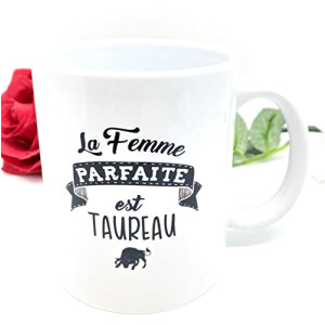 Mug Taureau blanc, noir