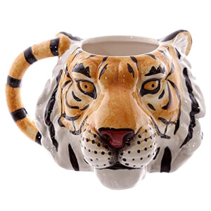 Mug Tigre orange/noir/blanc céramique