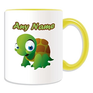 Mug Tortue jaune céramique personnalisé