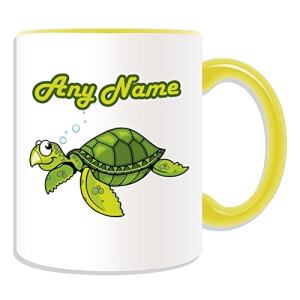 Mug Tortue jaune céramique personnalisé