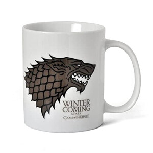 Mug Stark, Winter is Coming - Game of Thrones - blanc/noir