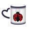 Mug Coccinelle rouge,noire,blanc céramique personnalisé - miniature