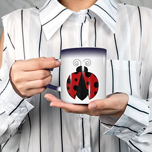 Mug Coccinelle rouge,noire,blanc céramique personnalisé variant 6 