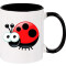 Mug Coccinelle noir céramique relief 375 ml - miniature
