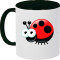 Mug Coccinelle noir céramique relief 375 ml - miniature variant 1