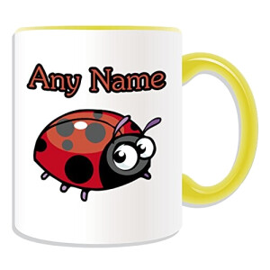 Mug Coccinelle jaune céramique personnalisé