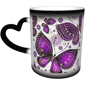 Mug Papillon violettes céramique personnalisé 325 ml
