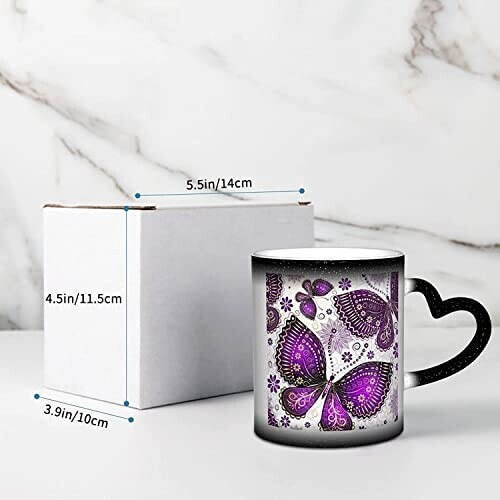 Mug Papillon violettes céramique personnalisé 325 ml variant 3 
