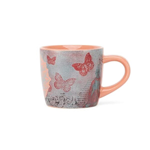 Mug Papillon open lotus, abricot céramique 300 ml