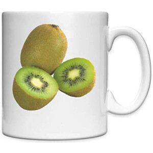 Mug Kiwi blanc céramique 330 ml