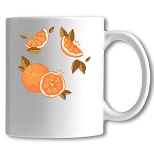 Mug Orange Fruit blanc céramique 330 ml