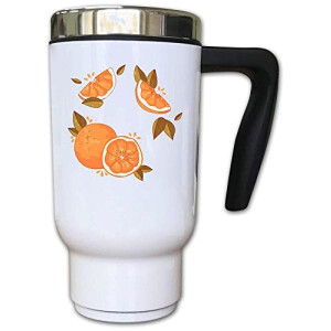 Mug Orange Fruit blanc plastique 480 ml