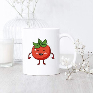 Mug Tomate blanc porcelaine coffret cadeau personnalisé