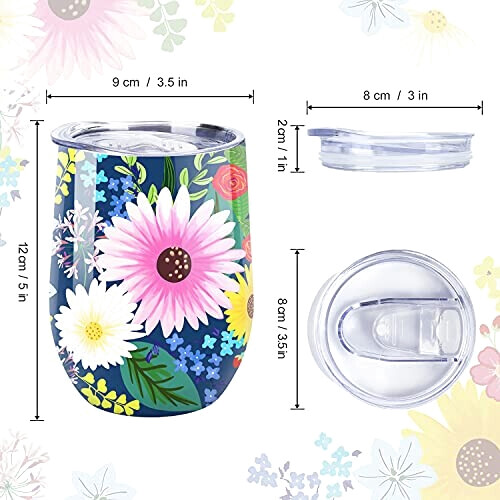 Mug Fleur multicolore-s isotherme personnalisé 350 ml variant 1 