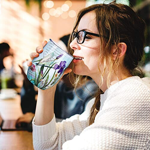 Mug Fleur multicolore-libellule isotherme personnalisé 350 ml variant 5 