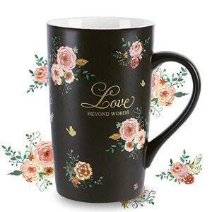 Mug Fleur noir - life avec amour céramique porcelaine personnalisé 510 ml
