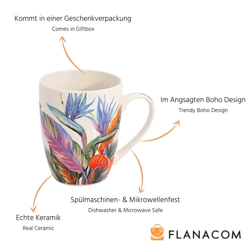 Mug Fleur couleuré céramique 300 ml variant 2 