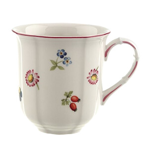 Mug Fleur rouge porcelaine relief