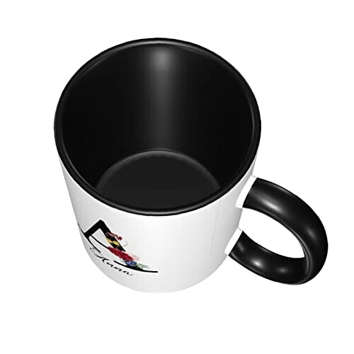 Mug Fleur personnaliser nom noir céramique personnalisé 330 ml variant 3 