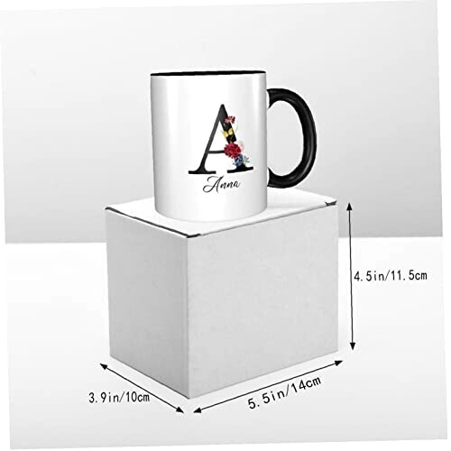 Mug Fleur personnaliser nom noir céramique personnalisé 330 ml variant 5 
