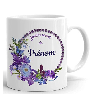 Mug Pensée - Fleur - jardin secret céramique personnalisé 320 ml