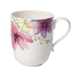 Mug Fleur blanc. porcelaine 430 ml