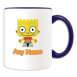 Mug Bart Simpson, Lisa Simpson - Simpsons - bleu personnalisé